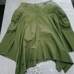 HUNTER GREEN asymmetrical Skirt